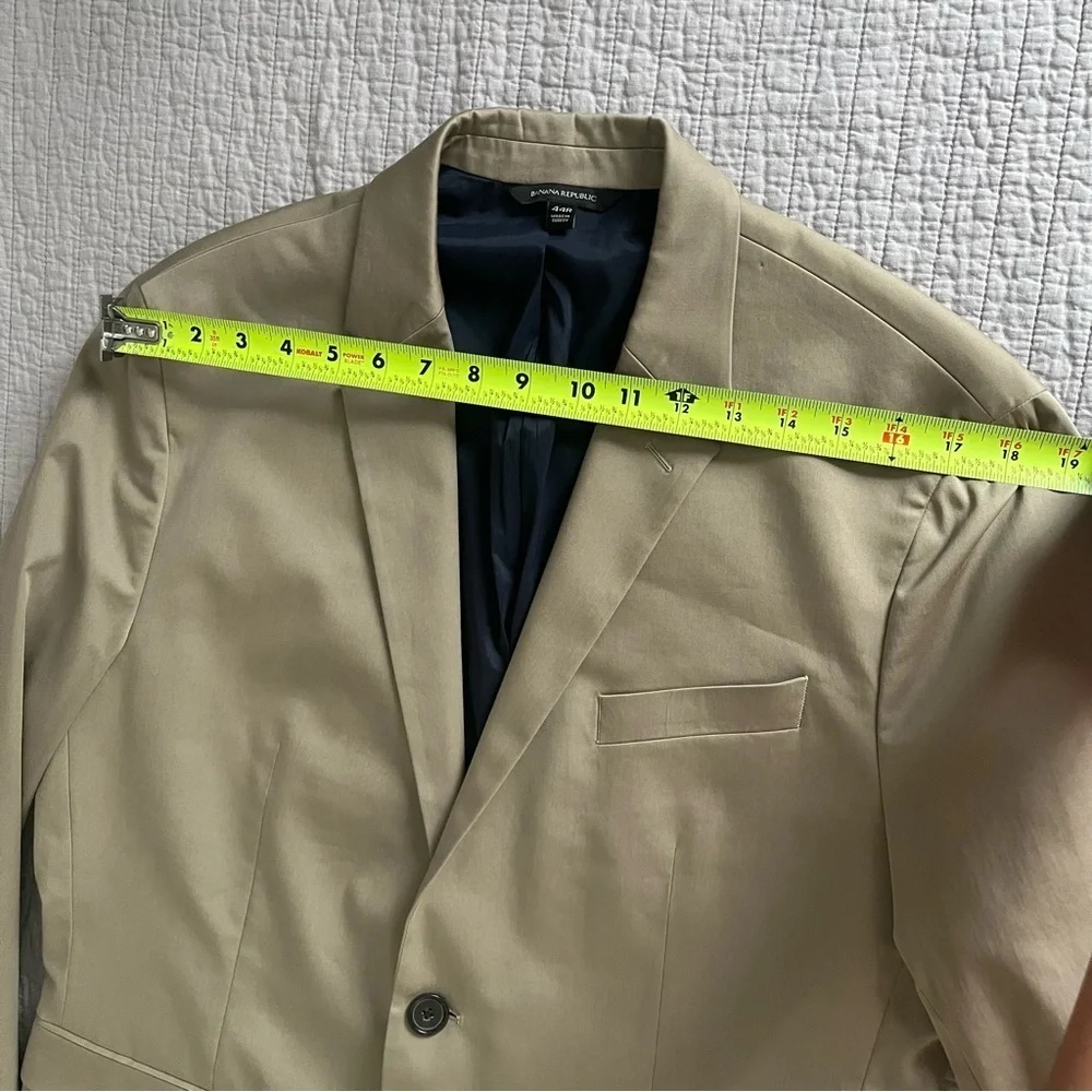 Banana Republic Sport Coat Blazer Cotton Khaki Tan Slim Fit Stretch Men’s 44R‎